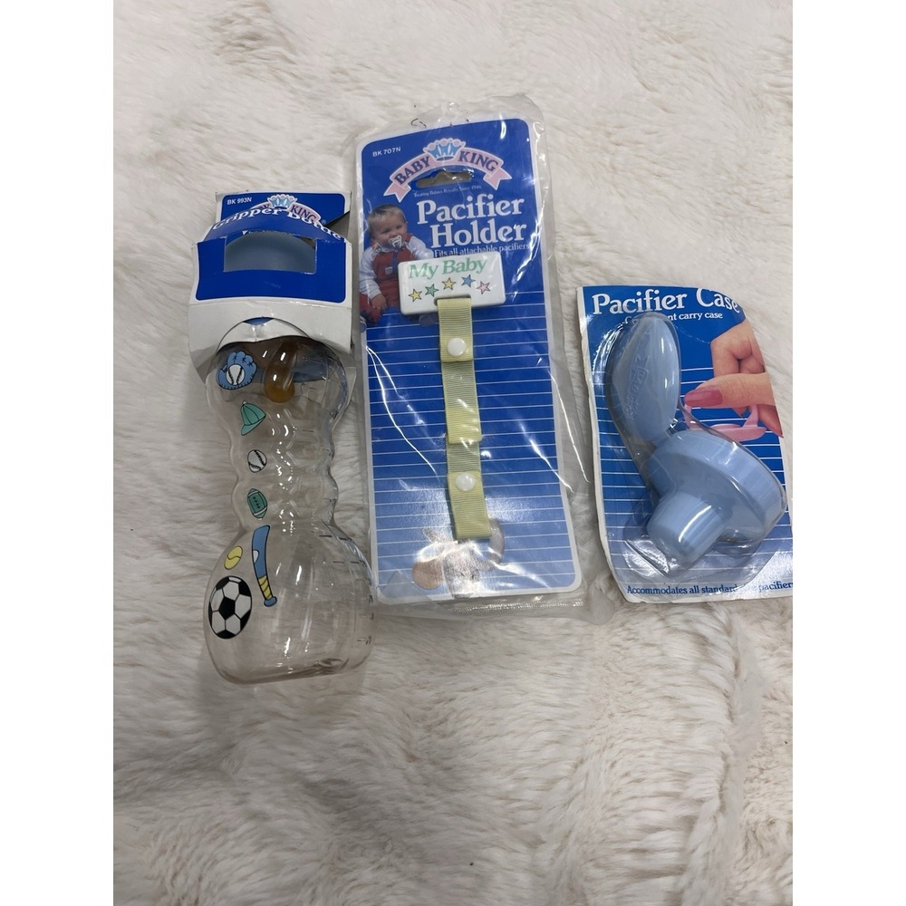 Lot Of 4 Vintage '90s Baby Pacifier Case Clip Bottle Nipples Supplies NOS